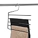 Amber Home Deluxe 1 Pack Metal Pants Hanger Multi-Layer Jeans Trouser Hanger, 5 Tier Open Ended Slack Hanger Closet Organizer Space Saver for Tie Scarf Shock Jeans Towel Clothes (1 Pack)