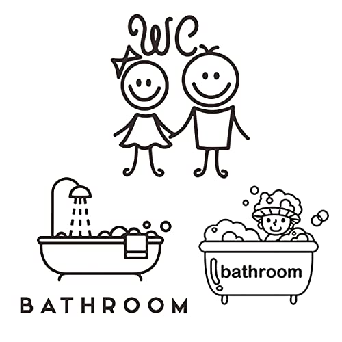Buy MEFOSS Funny Toilet Bathroom Sign Decals Stickers Mr and Mrs Ladies ...