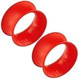 Pair of Silicone Double Flared Skin Eyelets: 00g, wearable length: 5/16