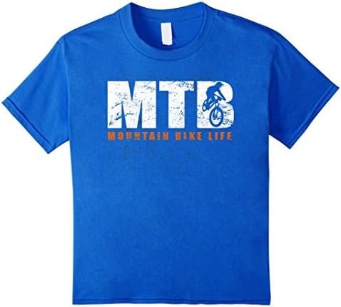 Kids Mountain Bike Shirt - Vintage MTB T Shirt 12 Royal Blue