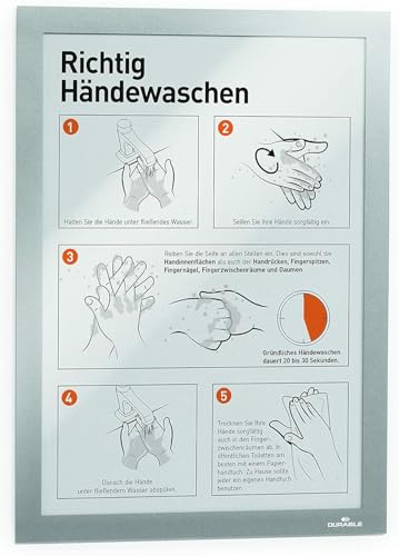 Durable Magnetic Frame Duraframe A4, Silver, Self-Adhesive