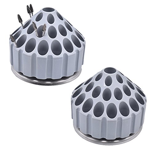 Oral Dentistry Dental Grinding Head Box Bur Holder 360 degree Rotating Honeycomb Grinding Tips Bit Stand Storage Rack Display Rack Bur Box Bur Holder (Grey) - Thumbnail 6