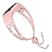 Wearlizer Compatible with Alta and Alta hr Bands for Women Bracelet Metal Silver Rose Gold Black Pink Metal Replacement Wrist Band Accessories Straps Bangle (Pink Gold)