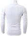 Ohoo Men's Fleece Turtleneck Sweater Slim Fit Lightweight Pullover / DCT001-WHITE-XL