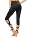 SweatyRocks Women Legging Cutout Tie Cuff Slim Yoga Pants Jogger Workout Tights Black Large
