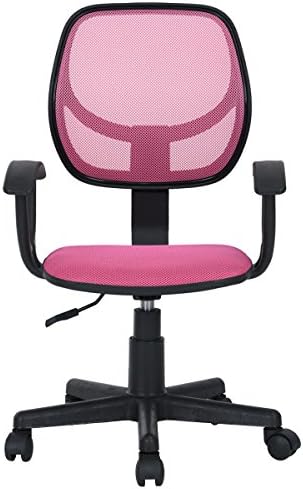 Homycas Black Mesh Computer Desk Chair for Adults (Pink)