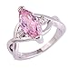 Veunora 925 Sterling Silver Plated Marquise Cut Pink Topaz Infinity Twisted Ring for Women Size 9