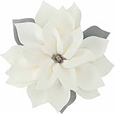 JWH 3D Flower Throw Pillow Cover Decorative Aesthetic Colorful Floral Accent Pillow Case Round Cushion Handmade Pillowcase for Couch Bed Living Room Chair Bedroom 14 Inch Beige White