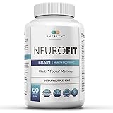 Natural Brain Nootropic Supplement | Boost Memory and Mood, Focus, Clarity, Sharp Mind, Alert and No Jitters | Formulated with DMAE, Bacopa, L-Glutamine, Vitamin A and C, Magnesium. 60 Capsules