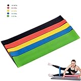 RUNACC Resistance Loop Exercise Bands Workouts Equipement for Fitness Home Gym Ankle Physical Therapy Leg Strength Training, Set of 5