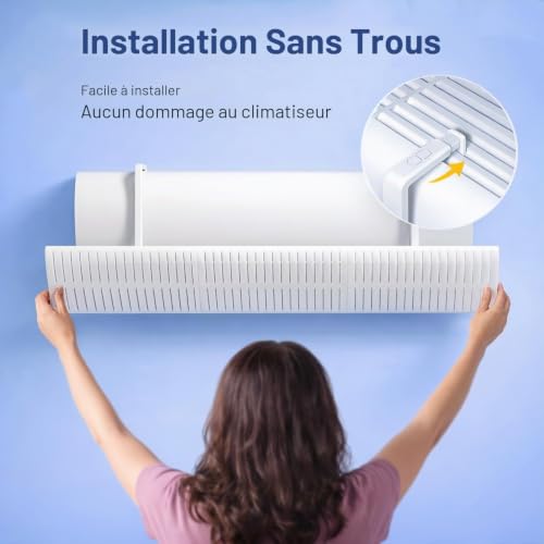 chochoyah Wall Air Conditioning Deflector, Adjustable Air Conditioning Deflector, ABS Anti-Direct Air Conditioner Deflector for Home, Bedroom, Office