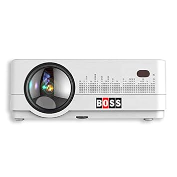 BOSS S13 Projector | 4000 Lumens 1080P Full HD | Multimedia LED Lamp Smart Portable Projector 120 inches Display | Compatible with Mobile Phone, Wi-Fi, USB, HDMI | Perfect as Home Theatre (White)
