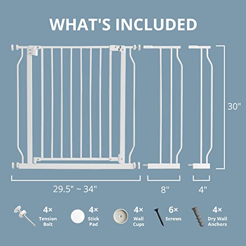 Easy Install Baby Gate,46" Dog Gates Safety Extra Wide fit Stairs and