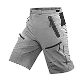 Cycorld Mens Mountain Bike Biking Shorts, Water Repellent MTB Shorts, Loose Fit Cycling Baggy Pants with Zip Pockets