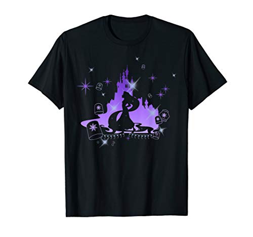 Tangled Rapunzel Silhouette Portrait Graphic T-Shirt T-Shirt Small