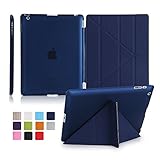 iPad 2/3/4 Case, Dowswin Smart Magnetic Cover with Hard PC Back [Auto Wake / Sleep Function] for Apple iPad 2nd 3rd 4th Gen (Dark Blue)