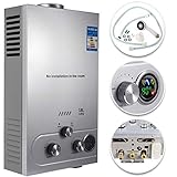 VEVOR Natural Gas Hot Water Heater 18L Tankless Instant Boiler 4.8GPM Liquefied Natural Gas Water Heater 36KW Stainless Steel with Shower Head Wall-Mounted Water Heater