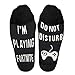 Lakatay Soft Unisex Sock IF You Can Read This Bring Me Some Wine Cotton Socks (Tall Black(I'm Playing Fortnite), one size)