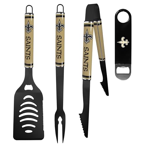 Siskiyou NFL New Orleans Saints 3 pc Logo BBQ Tools w/Bottle Opener, One Size,…