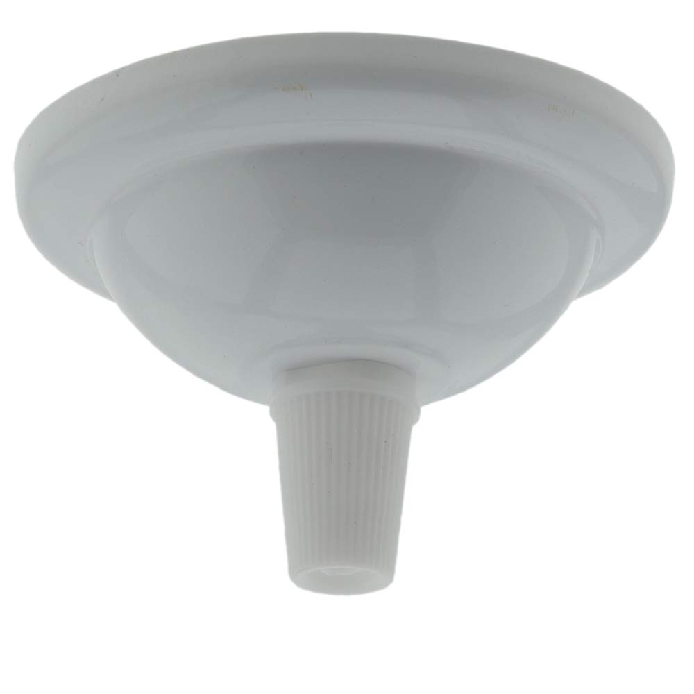 Art Deco Emporium Small (67mm) Period Styled Nylon Ceiling Rose with a Nylon Cord Grip in Gloss White Finish