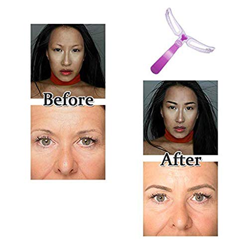 Eyebrow Template Eyebrow cardMakeup Shaper Set Template Tool Eyebrow Makeup Grooming Templates DIY Beauty Accessories for lady thrush beginners (8 x Eyebrow Shapes1x Fixator) (pink)