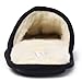 KushyShoo Mens Slippers, Scuff Fluff House Shoes, Slip-On Indoor Outdoor Slipper, Black, Size 11-12 Wide