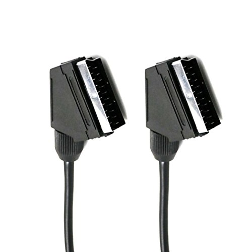 Chezaa Cable,4.9FT Scart to Scart Cable-Black (Black)