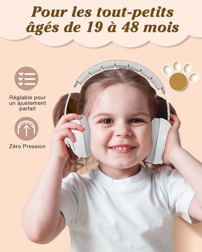 Lilian&Gema 2 in 1 Baby Noise Cancelling Headphones, Adjustable Anti-Noise Headphones for Children Under 48 Months, Owl Design, Sleep and Activities, Hearing Protection for Babies