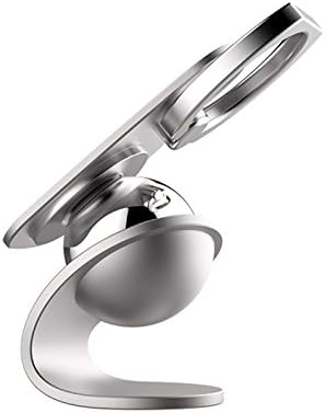 Seekermaker Car Phone Holder,360 Rotation Magnetic Phone Stand with Universal Phone Finger Ring Grip for Phones(silver)