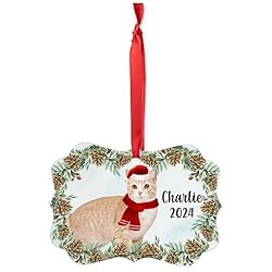 Orange Manx Cat Christmas Ornament 2024