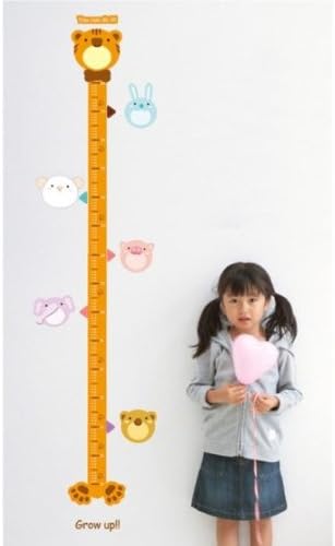 Prettywall Home Decorative Mural Vinyl Wall Sticker Bear Height Chart Grow Up Measurement Kids Nursery Wall Art Decal Paper
