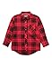 Leveret Kids & Toddler Boys Long Sleeve Uniform Cotton Dress Shirt Black & Red Plaid (Size 10 Years)