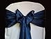 MDS Pack of 50 PCS Satin Chair Sashes Charmeuse Sateen Dining Chair Bows Ribbon Ties Back Sash for Wedding Party Birthday Home Hotel Restaurant Banquet Decoration (7 x 108 Inch, Navy Blue)