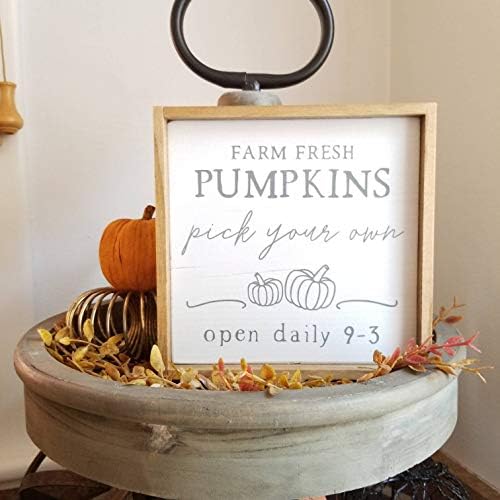 Ch3622er Farm Fresh Pumpkins Sign Tiered Tray Signs Autumn Decor Coffee Bar Signs Fall signs Autumn Signs Decor Thanksgiving Sign