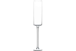 WGVI WGV Long Cylinder Candle Holder on Stand, Open Width 4", Height 24", Clear Floral Hurricane Glass Vase, Wedding Centerpieces for Party Ceremony Event Home Office Decor, 1 Piece