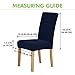Deconovo Universal Dining Chair Covers Strench Navy Blue Water Resistant Seat Slip Covers, Set of 4