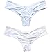 CROSS1946 Sexy Women's Bikini Thong Bottom Brazilian V Cheeky Ruched Semi Swimsuit L
