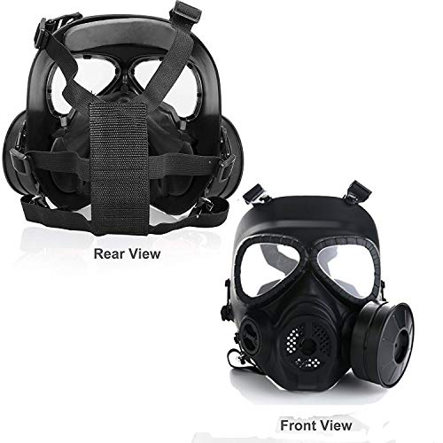 VILONG M04 Airsoft Tactical Protective Mask, Full Face Eye Protection Skull Dummy Game Mask with Dual Filter Fans Adjustable Strap for BB Gun CS Cosplay Costume Halloween Masquerade