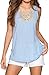 PinupArt Women's Baby Blue Lace Tank Tops