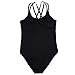 TiaoBug Women's Spaghetti Straps Ballet Dance Camisole Criss Cross Leotard Gymnastic Bodysuit Tops Black Medium