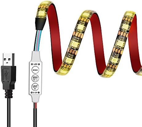 USB LED light strip Targher TV Backlight Kit 5V 3.28Ft/1M 5050 Multi-Color RGB 60leds Waterproof TV Backlight Strip Lighting Kit for HDTV Flat Screen TV, LCD, PC, Desktop Monitors