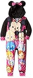 Tsum Tsum Little Girls Fleece Union Suit One Piece Pajamas (4, Minnie Black)