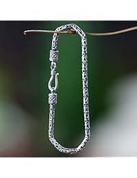 NOVICA .925 pulsera de cadena de plata de ley, "Borobudur Collection"