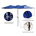 LOKATSE HOME Double-Sided Market Patio Outdoor Umbrella 15 Feet Garden Aluminum Twin Sun Canopy with Crank, 2 Middle Blue