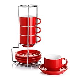 Sweese 4 Ounce Porcelain Stackable Espresso Cups