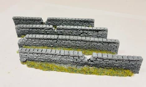 Javis Garden Walling Damaged Look - OO Gauge/1:76 Scale - Pack of 4 (PW3DAM)