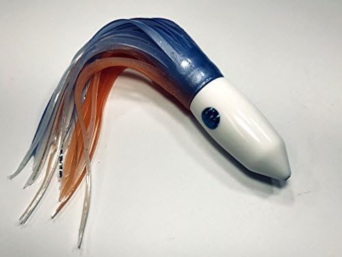White Large Heavy Kona Ahi XL Bullet Saltwater Hawaiian Trolling Lure for Marlin Tuna Mahi Wahoo