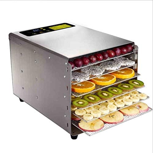 Ojnbndobnrtybhynn Digital food dehydrator, adjustable thermostat 86-176°F, programmable timer, 6 stackable fruit and vegetable trays, low energy consumption and easy cleaning