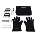 TeiKis BBQ Set [1x BBQ Gloves, 1x Bear Paws Meat Handler, 1x Seasoning Injector Grilling, 1x Case] Heat Resistant Barbeque Grill and Smoker Kit Accessories
