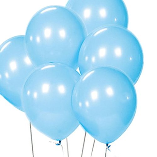 Peace&Joy 12" Latex Balloons 100 Per Bag (Light Blue)